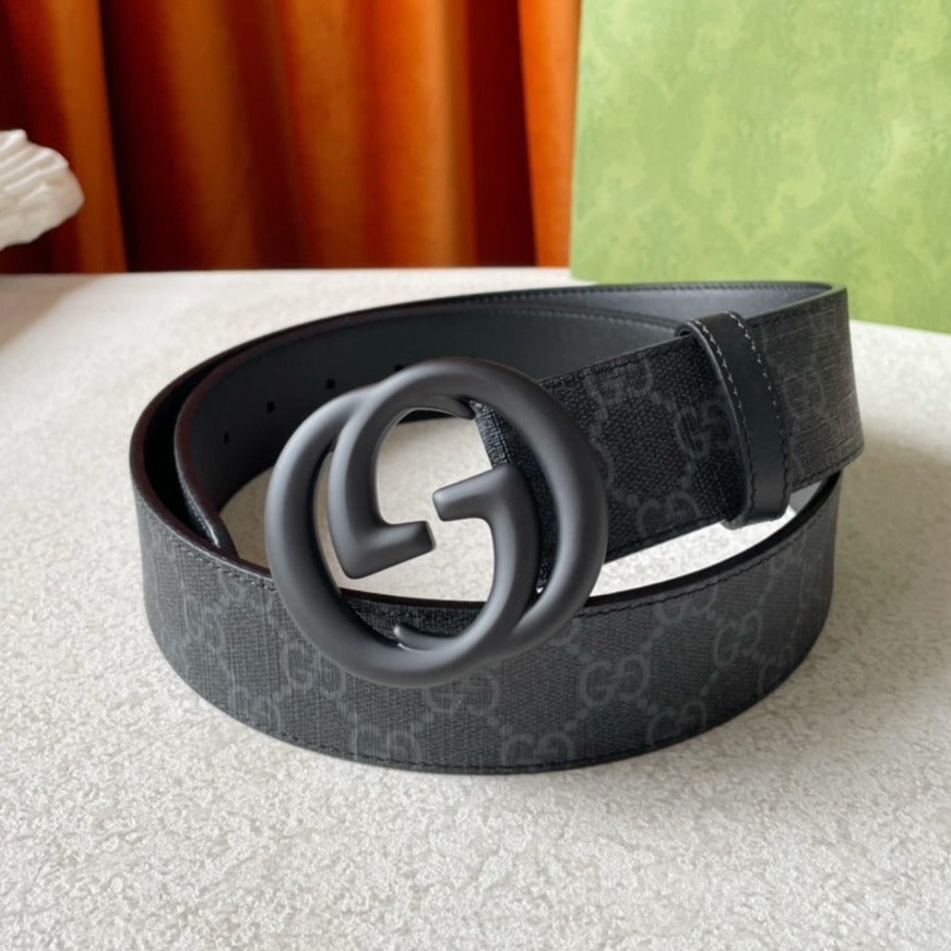 DOUBLE G BLACK BUCKLE 40MM BLUE CANVAS
