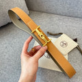 H MARIN REVERSIBLE BELT 32MM GOLD BUCKLE TIN GREY GOLD LEATHER
