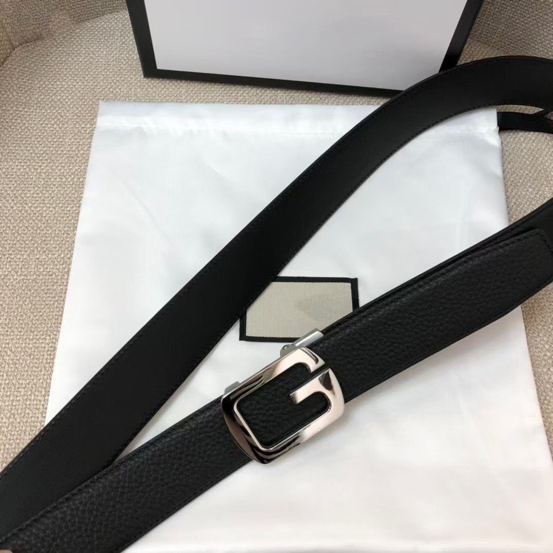 GC 35MM BELT STEEL BUCKLE WRINKLED LEATHER