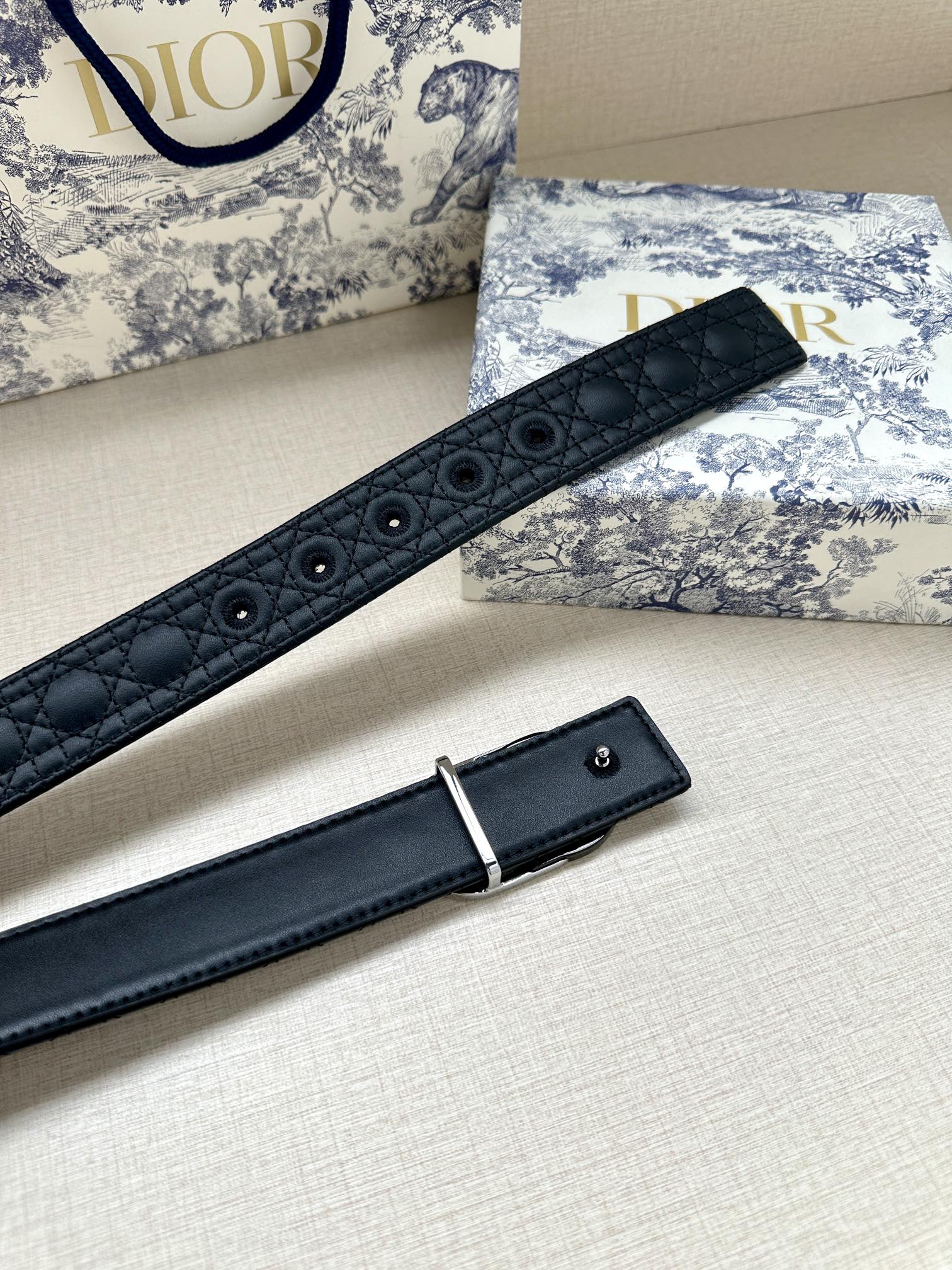 CD Belt 35mm Black Leather Buckle 593664