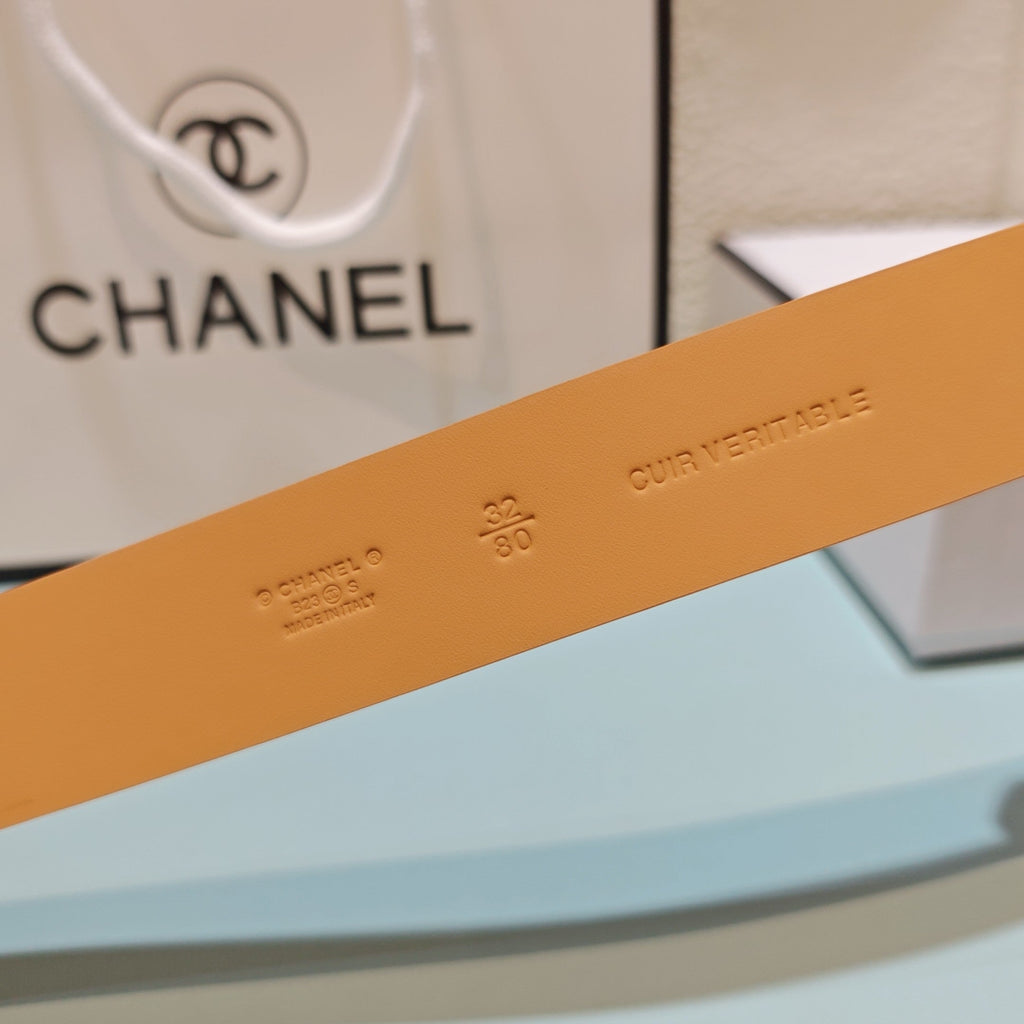CC Belt 3.0CM Camel Brown Suede Gold Buckle 198423