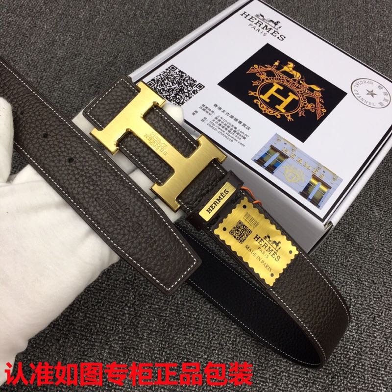 HM Original Belt 38mm Black Cowhide Gold Buckle 620253