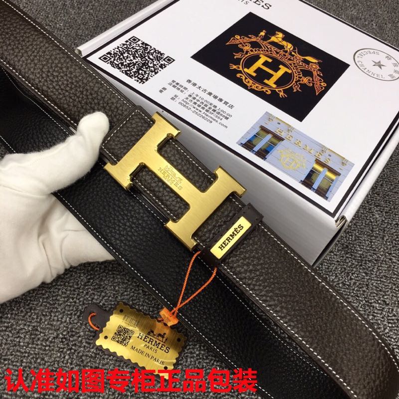 HM Original Belt 38mm Black Cowhide Gold Buckle 620253