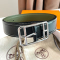 HM Cape Cod 32mm Reversible Belt Dark Green Black Leather 187797