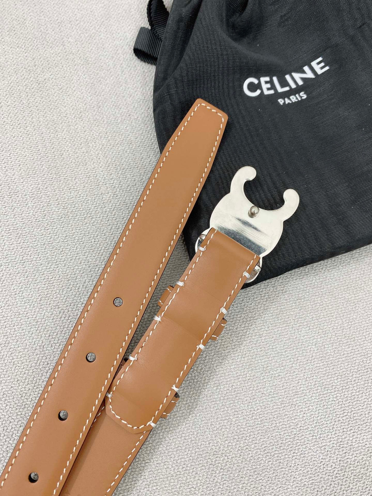 CL Sliver 25mm Triomphe Enamel Monogram Brown Calfskin 580678
