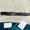 CC WOMEN'S BELT 3.0CM LEATHER BLACK CARO BUCKLE MULTICOLOR