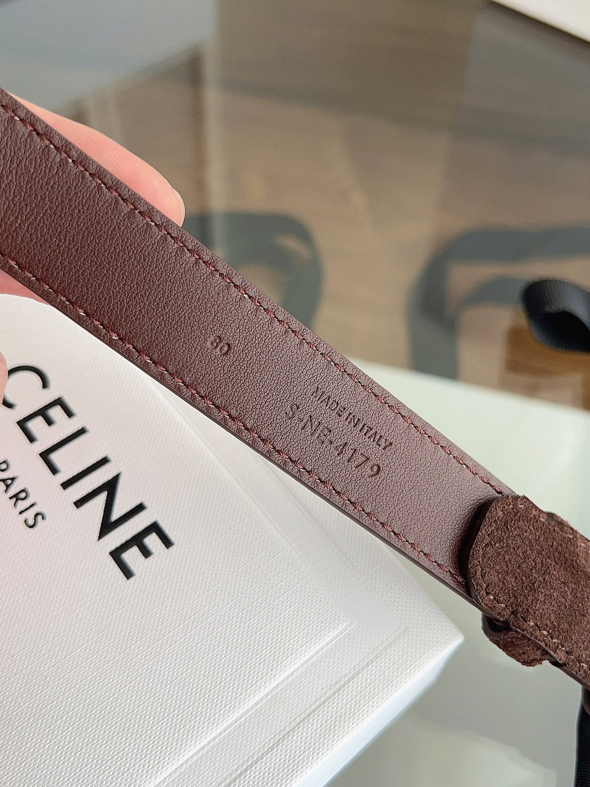 CL Gold 25mm Triomphe Brown Suede 616259