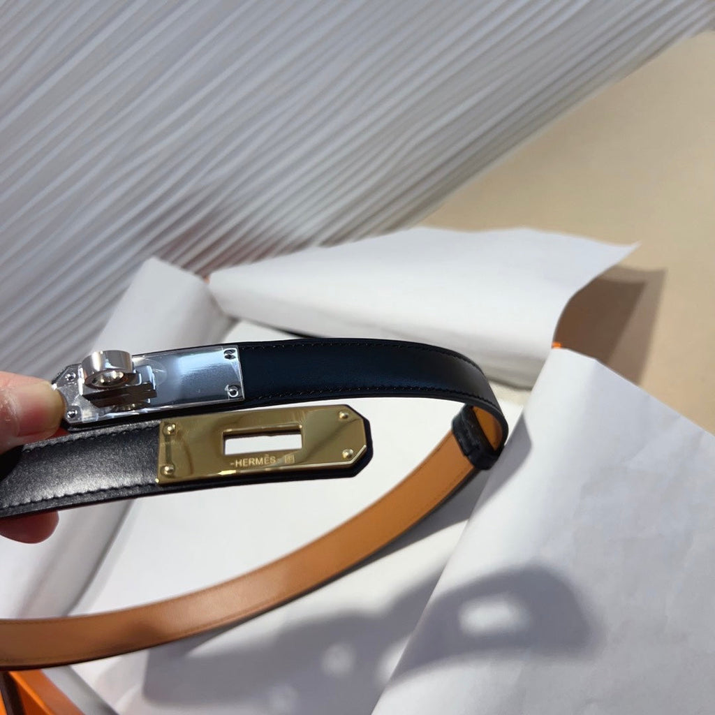 hm kelly belt 18mm black calfskin gold buckle